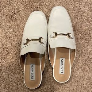 White Steve Madden mules